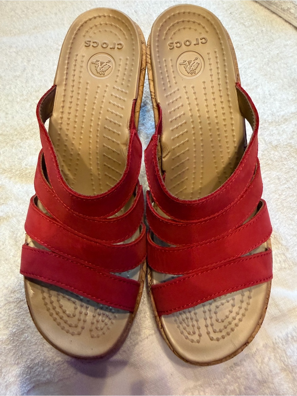 CROCS Women's Red Multi-Strap Slide Sandals
Size Women 8